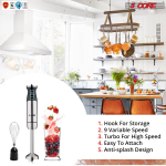 5 Core Immersion Hand Blender 5-In-1 500W Handheld 8 Variable Powerful - Image 5