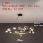Clear Glass Bubble LED Chandelier Hall Parlor Lighting Fixtures Restaurant Bedroom Modern Hanglamp Cord Adjustable G9 Loft Deco - Image 11