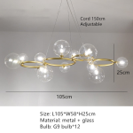 New Design LED Ceiling Lamp Transparent Gray White Glass Cord Hanging Adjustable Lighting Fixtures G9 For Parlor Bedroom Diner - Image 7