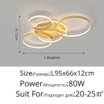 Modern LED Gold Black Chandeliers Lighting For Living Study Room Dimmable Indoor Lamps Parlor Foyer Lustres Lampadario Luminaire - Image 7