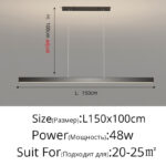 New modern Ceiling chandelier living room concise pendent lamp  dining room square Nordic lamps led Ceiling living room lights - Image 18