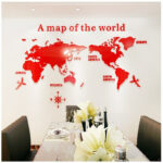 World Map Acrylic 3D Solid Crystal Bedroom Wall With Living Room Classroom Stickers Office Decoration Ideas - Image 6