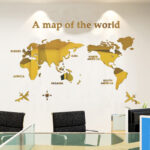 World Map Acrylic 3D Solid Crystal Bedroom Wall With Living Room Classroom Stickers Office Decoration Ideas - Image 12