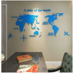 World Map Acrylic 3D Solid Crystal Bedroom Wall With Living Room Classroom Stickers Office Decoration Ideas - Image 13