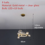 Clear Glass Bubble LED Chandelier Hall Parlor Lighting Fixtures Restaurant Bedroom Modern Hanglamp Cord Adjustable G9 Loft Deco - Image 18
