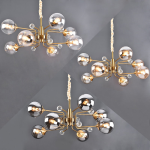 Smoky Gray Transparent Glass Chandelier Height Adjustable E27 LED Bulb Gold Metal Lighting Fixtures For Home Foyer Dinning Room - Image 6