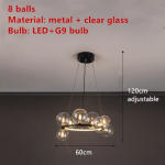 Clear Glass Bubble LED Chandelier Hall Parlor Lighting Fixtures Restaurant Bedroom Modern Hanglamp Cord Adjustable G9 Loft Deco - Image 21