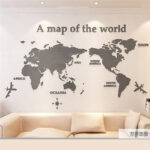 World Map Acrylic 3D Solid Crystal Bedroom Wall With Living Room Classroom Stickers Office Decoration Ideas - Image 11