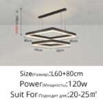 New modern Ceiling chandelier living room concise pendent lamp  dining room square Nordic lamps led Ceiling living room lights - Image 10