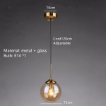 Smoky Gray Transparent Glass Chandelier Height Adjustable E27 LED Bulb Gold Metal Lighting Fixtures For Home Foyer Dinning Room - Image 16