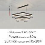 New modern Ceiling chandelier living room concise pendent lamp  dining room square Nordic lamps led Ceiling living room lights - Image 7