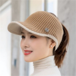 2021 Hats For Women Autumn Winter Sports Empty Top Caps Female Knitted Warm Baseball Cap Fashion Running Golf Sun Hat - Image 8