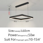 New modern Ceiling chandelier living room concise pendent lamp  dining room square Nordic lamps led Ceiling living room lights - Image 20