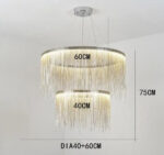 Postmodern Style Living Room Chain Led Chandelier Nordic Creative Bedroom Dining room Cloth Store Tassel Chain Light Fixtures - Image 14