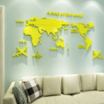 World Map Acrylic 3D Solid Crystal Bedroom Wall With Living Room Classroom Stickers Office Decoration Ideas - Image 2