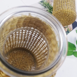 Handmade Straw Woven Glass Vase Creative Crafts Home Decoration Ornament Vase - Image 4