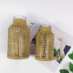 Handmade Straw Woven Glass Vase Creative Crafts Home Decoration Ornament Vase - Image 2