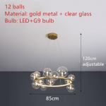 Clear Glass Bubble LED Chandelier Hall Parlor Lighting Fixtures Restaurant Bedroom Modern Hanglamp Cord Adjustable G9 Loft Deco - Image 10