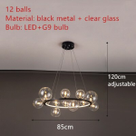 Clear Glass Bubble LED Chandelier Hall Parlor Lighting Fixtures Restaurant Bedroom Modern Hanglamp Cord Adjustable G9 Loft Deco - Image 8