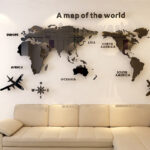 World Map Acrylic 3D Solid Crystal Bedroom Wall With Living Room Classroom Stickers Office Decoration Ideas - Image 8