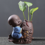 Ceramic Tea Pet Ornaments Small Buddha Statue Monk Figurine Desktop Flower Pot Hydroponic Plant Decoration Tea  Accessories - Image 14