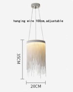Postmodern Style Living Room Chain Led Chandelier Nordic Creative Bedroom Dining room Cloth Store Tassel Chain Light Fixtures - Image 15