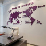 World Map Acrylic 3D Solid Crystal Bedroom Wall With Living Room Classroom Stickers Office Decoration Ideas - Image 15