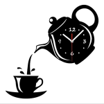 3D DIY Teapot Shape Wall Clock Acrylic Mirror Clock Modern Kitchen Home Decor Wall Sticker Hollow Digital Clock - Image 7