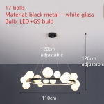 Clear Glass Bubble LED Chandelier Hall Parlor Lighting Fixtures Restaurant Bedroom Modern Hanglamp Cord Adjustable G9 Loft Deco - Image 7
