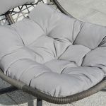 JARDINA Outdoor Swing Patio Wicker Hammock Hanging Egg Chair with Stand and Cushions - Image 4