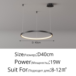 Living Room Ring Pendant Lights Acrylic Led Restaurant Chandelier Modern Minimalist Art Creative Personality Net Red Custom Lamp - Image 7