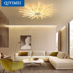 Acrylic Chandelier Bedroom Living Room Indoor Lighting Lamp Gold Black white color lamp flower shape Dropship AC85-260V deco - Image 3