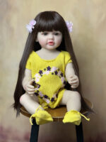 Realistic Full Silicone Body 55 CM 22 Inch Brown Long Hair Lifelike Reborn Baby Girl Doll Toy Princess Toddler Bebe - Image 12