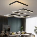 New modern Ceiling chandelier living room concise pendent lamp  dining room square Nordic lamps led Ceiling living room lights - Image 5