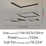 New modern Ceiling chandelier living room concise pendent lamp  dining room square Nordic lamps led Ceiling living room lights - Image 14