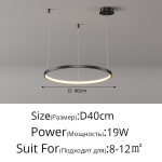 Living Room Ring Pendant Lights Acrylic Led Restaurant Chandelier Modern Minimalist Art Creative Personality Net Red Custom Lamp - Image 19