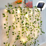 Solar Vine String Lights Outdoor Water Resistant Ivy Lights LED Artificial Rattan Green Plant Decoration Maple Leaf Garland Lamp - Image 4