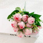 YRMSF Artificial Flowers 12 Head Pink Silk Peony Artificial Fake Flower for DIY Wedding Party Bride Home Plant Decoration Flower - Image 9