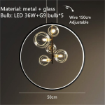 Clear Glass Bubble LED Chandelier Hall Parlor Lighting Fixtures Restaurant Bedroom Modern Hanglamp Cord Adjustable G9 Loft Deco - Image 14