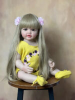 Realistic Full Silicone Body 55 CM 22 Inch Brown Long Hair Lifelike Reborn Baby Girl Doll Toy Princess Toddler Bebe - Image 9