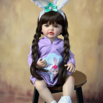 55 CM 22 Inch Lifelike Reborn Baby Girl Doll Soft Silicone Long Brown Hair Realistic Princess Toddler Bebe Birthday Gift - Image 11