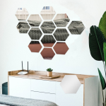 12PCs/Set DIY 3D Mirror Wall Sticker Hexagon Home Decor Mirror Decor Stickers Art Wall Bedroom Decoration Self-adhesive Stickers - Image 2