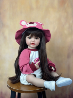 Realistic Full Silicone Body 55 CM 22 Inch Brown Long Hair Lifelike Reborn Baby Girl Doll Toy Princess Toddler Bebe - Image 15