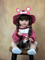 55 CM 22 Inch Lifelike Reborn Baby Girl Doll Soft Silicone Long Brown Hair Realistic Princess Toddler Bebe Birthday Gift - Image 7