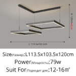 New modern Ceiling chandelier living room concise pendent lamp  dining room square Nordic lamps led Ceiling living room lights - Image 16