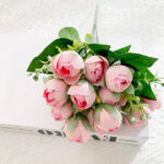 YRMSF Artificial Flowers 12 Head Pink Silk Peony Artificial Fake Flower for DIY Wedding Party Bride Home Plant Decoration Flower - Image 2