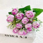 YRMSF Artificial Flowers 12 Head Pink Silk Peony Artificial Fake Flower for DIY Wedding Party Bride Home Plant Decoration Flower - Image 5