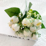 YRMSF Artificial Flowers 12 Head Pink Silk Peony Artificial Fake Flower for DIY Wedding Party Bride Home Plant Decoration Flower