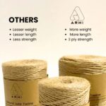 2 Pack ARHI 200FT Natural Jute Twine Rope 4mm 3Ply for Gardening & Packing Craft - Image 4