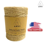 ARHI 2000FT Natural Jute Twine Rope 2mm 3Ply for Gardening & Packing Craft USA